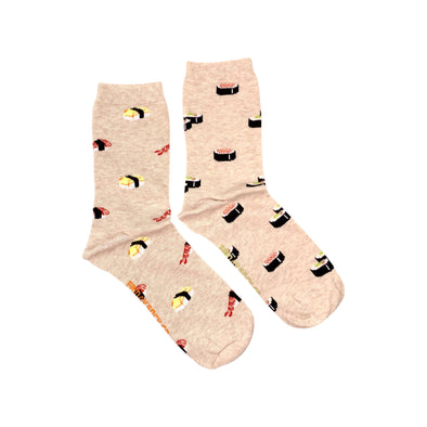 Women’s Socks | Beige Sushi V2 | Eco Friendly | Mismatched