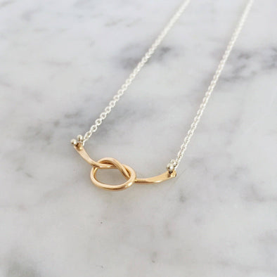 Loveknot Necklace: 14k Yellow Gold Fill