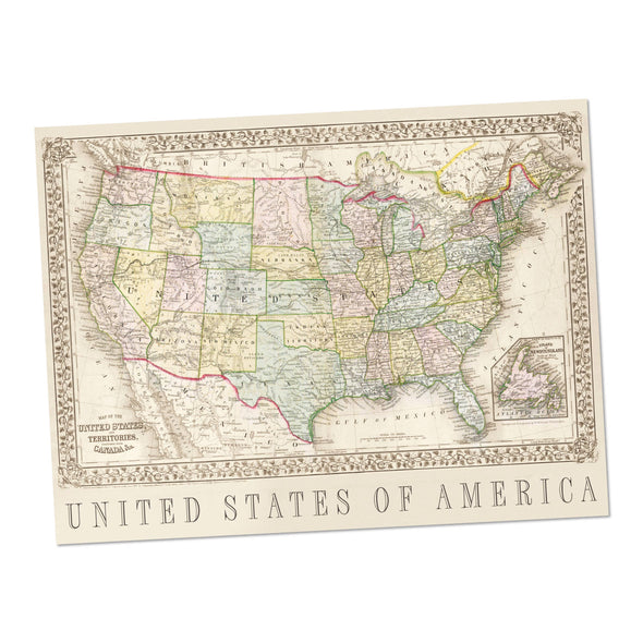 500 Piece Jigsaw in a Tube - USA Vintage Map