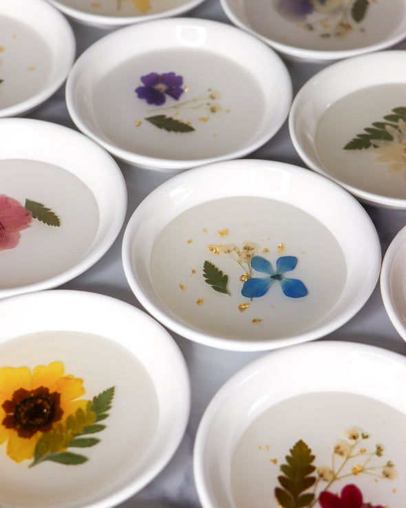 Pressed Flower & Botanical Ceramic Trinket Dish (Assorted)
