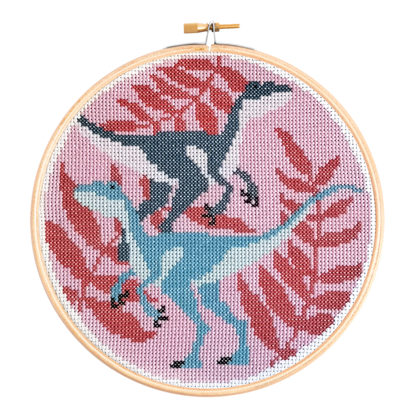 Velociraptors Cross Stitch Kit