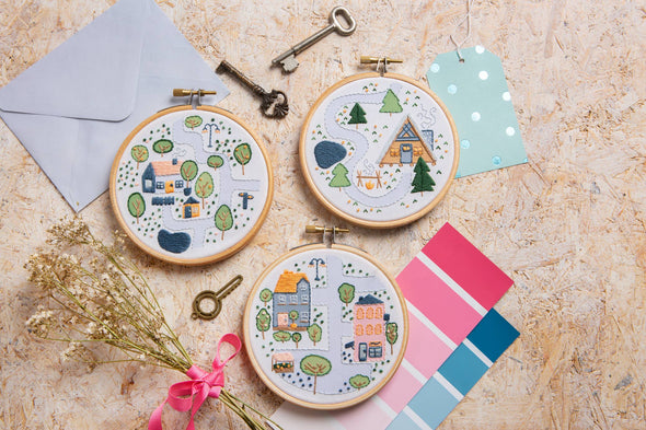 Village Cottage Mini Embroidery Kit