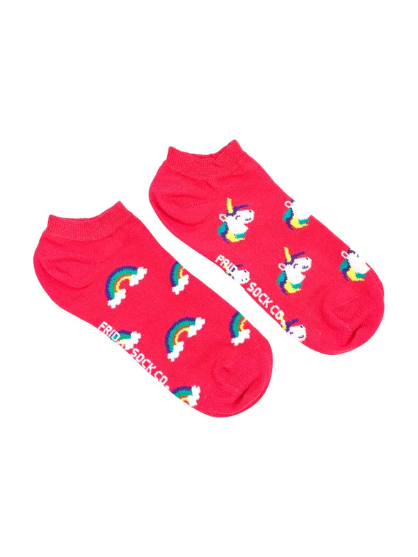 Women’s Ankle Socks | Unicorn & Rainbow | Mismatched Socks