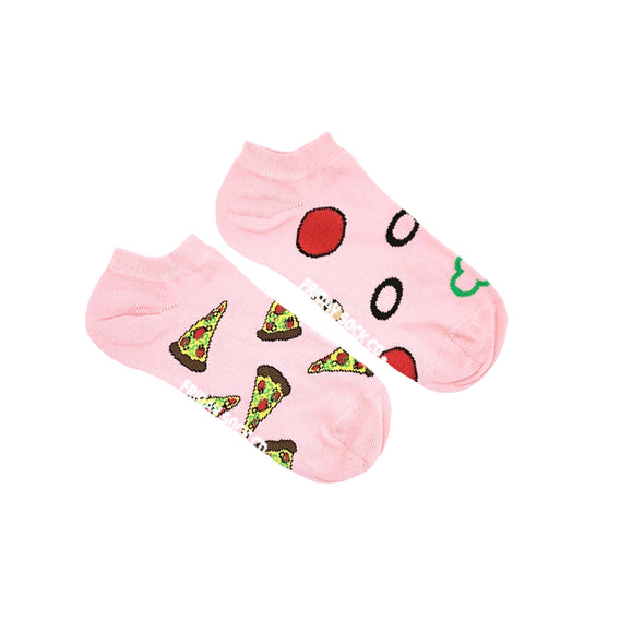 Women’s Ankle Socks | Pink Pizza and Toppings | Fun Socks