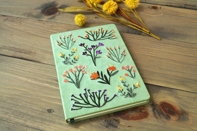 Petite Blooms Vegan Embroidered Journal