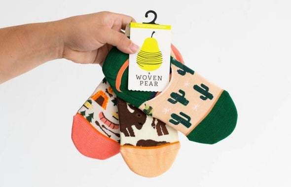 Woven Pear Socks - No-Show Socks, Outdoor Adventure Variety Pack