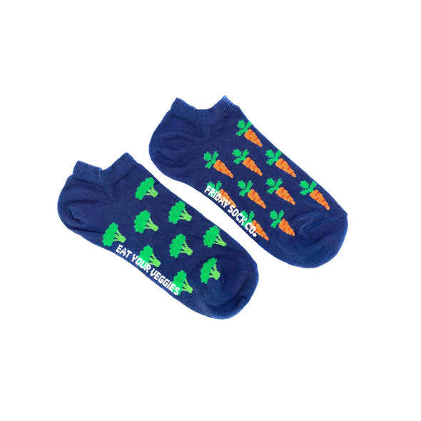 Women’s Ankle Socks | Broccoli & Carrots | Fun Socks