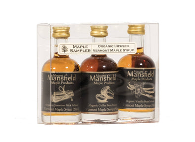 3-pack 50ml Organic Infused Vermont Maple Syrup Sampler - Mount Mansfield