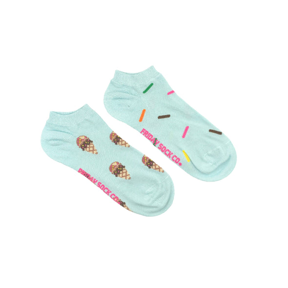 Women’s Ankle Socks | Ice Cream & Sprinkle | Mismatched Sock